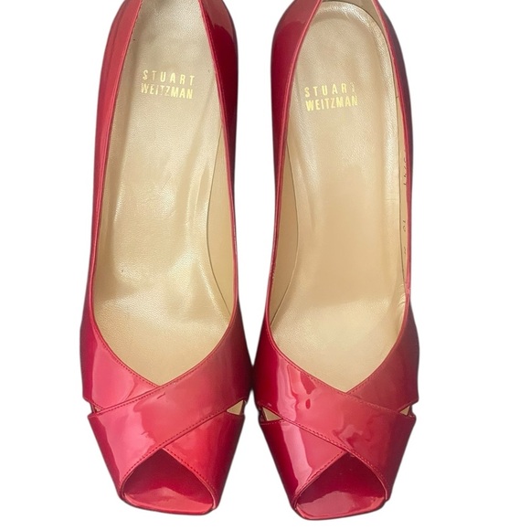 STUART WEITZMAN Red Patent
Leather Peep Toe Slip On size 10M - Picture 8 of 13